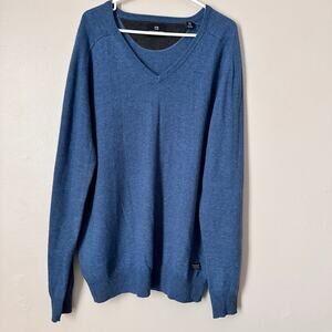 Scotch Soda Lambswool Sweater Mens XXL Elbow Patch Preppy Classic Casual Blue